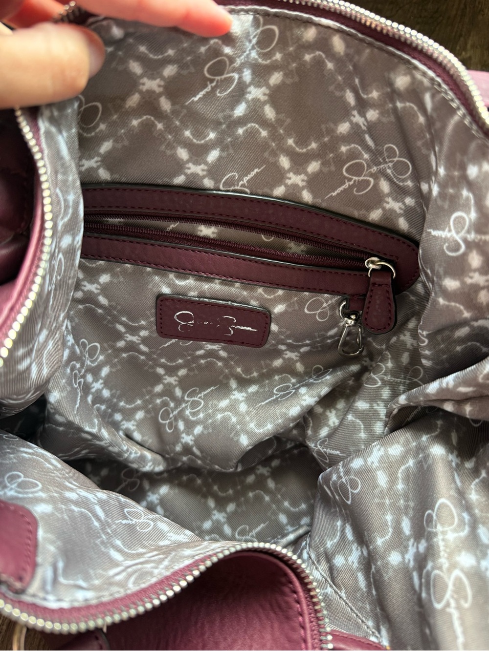 Jessica Simpson Purple Shoulder Tote Bag - Picture 3 of 5